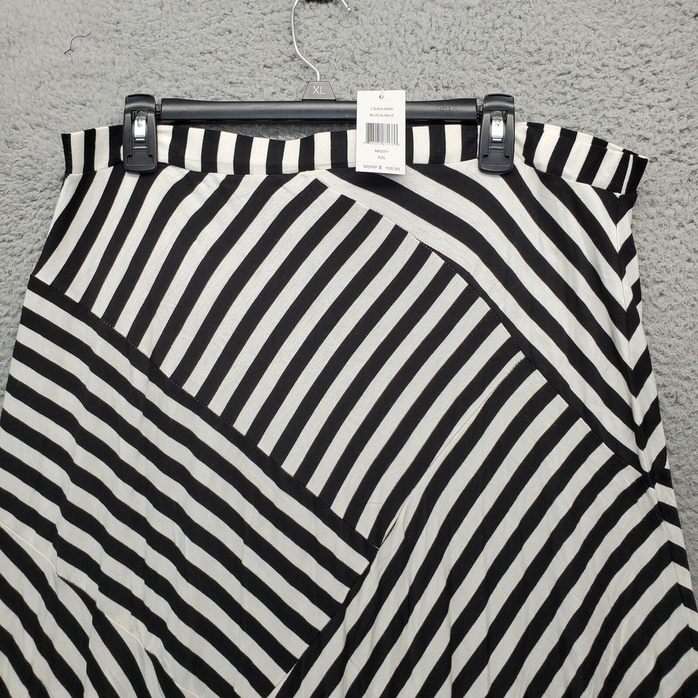 Design History A-Line Maxi Skirt Women 2XL Multi Striped Stretchy Modest Pull On - Picture 4 of 6